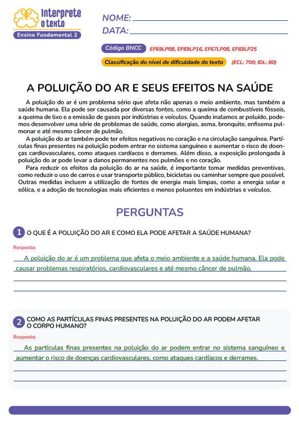 Atividades de interpretação de texto 5 ano